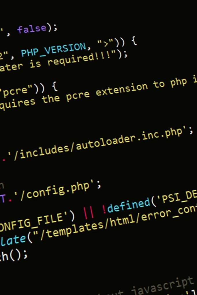 A close-up view of PHP code displayed on a computer screen, highlighting programming and development concepts.